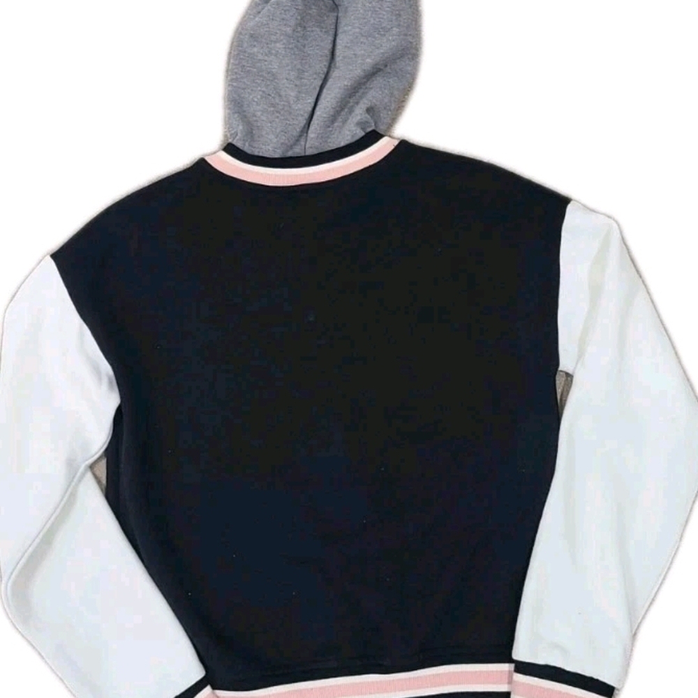 Epic Threads Black and White Men's Sweater with Gray Hood